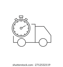 Icono de Vector de línea que ilustra la gestión del tiempo o el servicio de entrega puntual.
