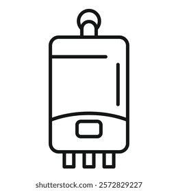 Line vector icon illustration of a modern domestic water heater