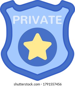 Line Vector Icon Illustration Of PI Private Investigator Badge