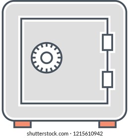 Line vector icon illustration of safe box