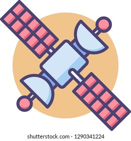 Line vector icon illustration of satellite