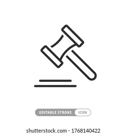 Line vector icon- judge gavel