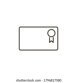 Line vector icon license, seal. Outline vector icon