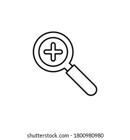 Line vector icon loupe, zoom in. Outline vector icon