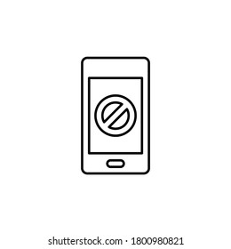 Line vector icon phone, block. Outline vector icon