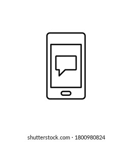 Line vector icon phone, chat, message. Outline vector icon
