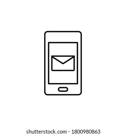 Line vector icon phone, message. Outline vector icon