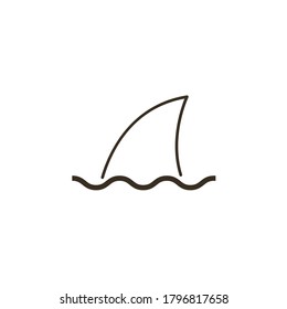 Line vector icon sea, shark, business. Outline vector icon