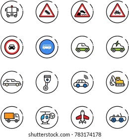line vector icon set - airport bus vector, multi lane traffic road sign, embankment, for moto, no car, electric, limousine, piston, wireless, excavator toy, truck, helicopter, plane
