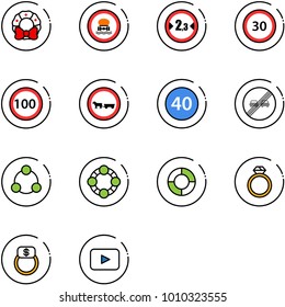 line vector icon set - christmas wreath vector, no dangerous cargo road sign, limited width, speed limit 30, 100, cart horse, minimal, end overtake, social, friends, lifebuoy, diamond ring, finger