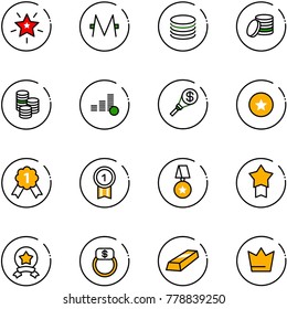 line vector icon set - christmas star vector, monero, coin, money torch, medal, gold, finger ring, crown