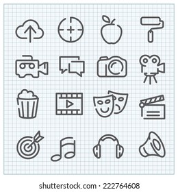 Line vector icon set for clean web design and user interface in any application