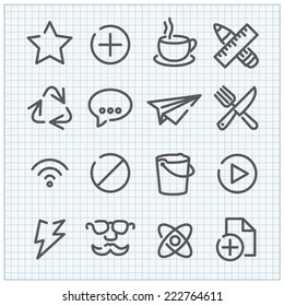 Line vector icon set for clean web design and user interface in any application