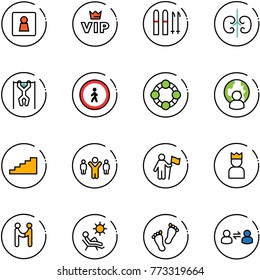 line vector icon set - female wc vector, vip, ski, kidneys, pull ups, no pedestrian road sign, friends, man globe, stairs, team leader, win, king, agreement, beach, feet, information exchange