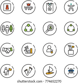 line vector icon set - female wc vector, vip, pull ups, gymnastics, group, social, head hunter, community, agreement, career, winner, win, feet, windsurfing, fingerprint scanner