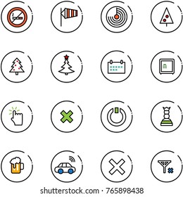 line vector icon set - no smoking sign vector, side wind, radar, christmas tree, schedule, safe, hand touch, delete cross, standby, chess queen, beer, car wireless, signal