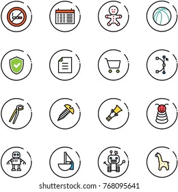 line vector icon set - no smoking sign vector, schedule, cake man, basketball ball, shield check, document, cart, bezier, plumber, screw, dowel, pyramid toy, robot, sailboat, giraffe