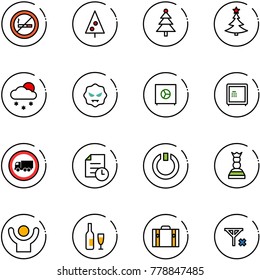 line vector icon set - no smoking sign vector, christmas tree, snowfall, virus, safe, truck road, history, standby, chess queen, success, wine, suitcase, signal
