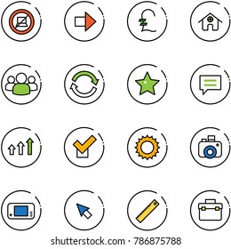 line vector icon set - no computer sign vector, right arrow, pound, home, group, refresh, star, chat, arrows up, check, sun, camera, game console, cursor, ruler, tool box