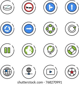 line vector icon set - pill vector, no cart horse road sign, only forward right, circle, friends, reload, pause, globe, chart, playback, soccer ball