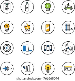 line vector icon set - pull ups vector, milk, idea, electric car, business, fire, drink, sun panel, power, water plant, battery, wind mill, connect, oil derrick, bulb, generator
