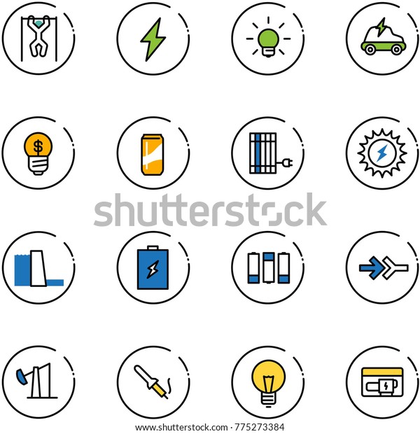 line\
vector icon set - pull ups vector, lightning, bulb, electric car,\
business idea, drink, sun panel, power, water plant, battery,\
connect, oil derrick, soldering iron,\
generator