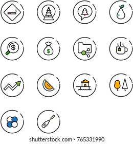 line vector icon set - smoking area sign vector, snowball tree, merry christmas message, pear, money search, bag, shared folder, hot tea, growth arrow, watermelone, bungalow, forest, atom core