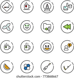 line vector icon set - smoking area sign vector, tea, snowball tree, tonometer, three leafs, dollar smile, shared folder, fast backward, hot, green, money, dialog, watermelone, atom core, chisel