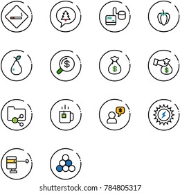 line vector icon set - smoking area sign vector, merry christmas message, tonometer, sweet pepper, pear, money search, bag, encashment, shared folder, green tea, dialog, sun power, laser lever