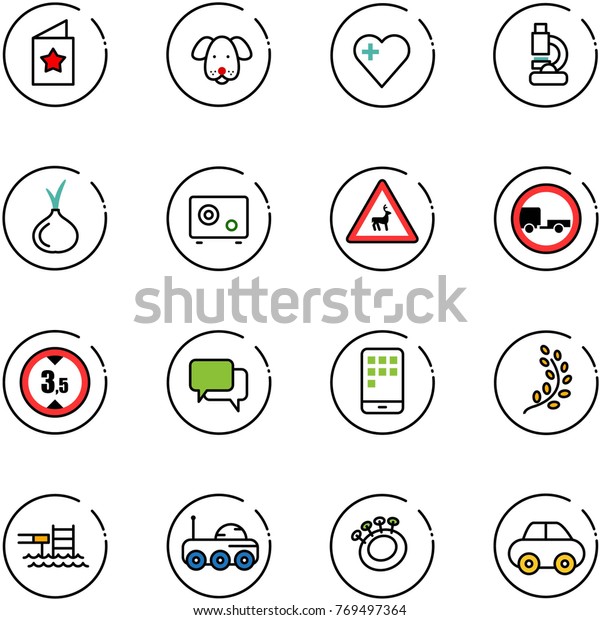 Download Line Vector Icon Set Star Postcard Stock Vector Royalty Free 769497364
