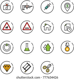 line vector icon set - terrorism vector, boarding passengers, syringe, dollar pin, railway intersection road sign, rough, home, history, standby, flask, arrow up, star medal, diamond, bucksaw