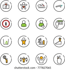 line vector icon set - terrorism vector, baby, snowmobile, push ups, no pedestrian road sign, user, login, presentation, garbage, success, career, world, team leader, victory