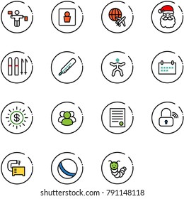 line vector icon set - traffic controller vector, male wc, plane globe, santa claus, ski, thermometer, gymnastics, schedule, dollar sun, group, agreement, wireless lock, machine tool, ball