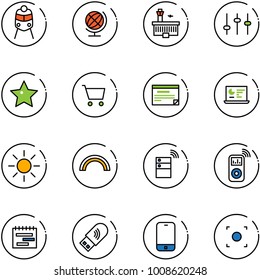 line vector icon set - train vector, globe, airport building, settings, star, cart, schedule, statistics monitor, sun, rainbow, server wireless, music player, terms plan, usb wi fi, mobile phone