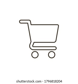 Línea vectorial de compras, cesta. Icono de vector de contorno