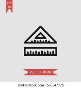 Line vector icon, simple ruler symbol sign, modern vector illustration for web, mobile design 