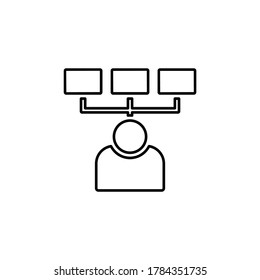 Line vector icon skills, users. Outline vector icon