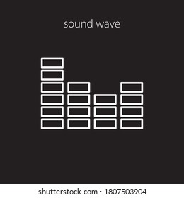 line vector icon sound wave on black