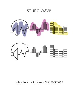 line vector icon sound wave on black