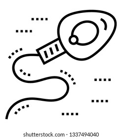 Line vector icon of sperm transfer, 