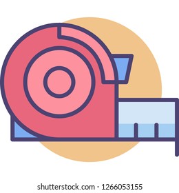 Line vector icon of tape measure illustration