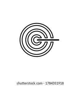 Linie Vektorsymbol Ziel, Bullseye. Umriss-Vektorsymbol