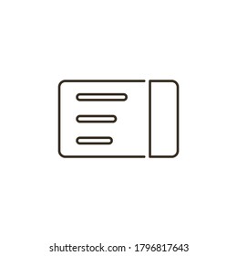 Line vector icon ticket. Outline vector icon