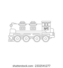 Line vector icon with toy steam train. Engaging and interactive toys that spark creativity and imagination. Designed for kids. Encourage playtime and ignite the joy of discovery with popular toys.