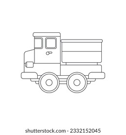 Line vector icon with toys car. Engaging and interactive toys that spark creativity and imagination. Designed for kids. Encourage playtime and ignite the joy of discovery with popular children's toys.