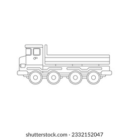 Line vector icon with toys car. Engaging and interactive toys that spark creativity and imagination. Designed for kids. Encourage playtime and ignite the joy of discovery with popular children's toys.