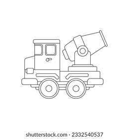 Line vector icon with toys car. Engaging and interactive toys that spark creativity and imagination. Designed for kids. Encourage playtime and ignite the joy of discovery with popular children's toys.