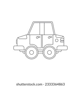 Line vector icon with toys car. Engaging and interactive toys that spark creativity and imagination. Designed for kids. Encourage playtime and ignite the joy of discovery with popular children's toys.