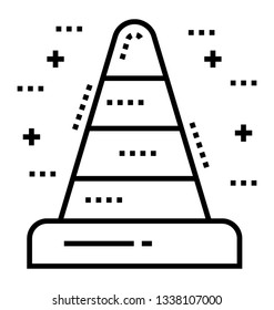 Line vector icon of traffic cone.