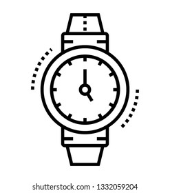 Line vector icon of wrist watch 